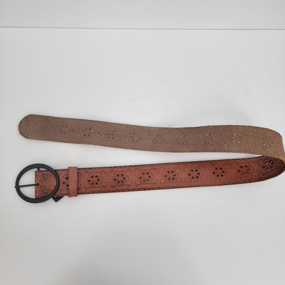 American Eagle Outfitters Genuine Leather Belt Brown Large Buckle Western Womens - Picture 5 of 7